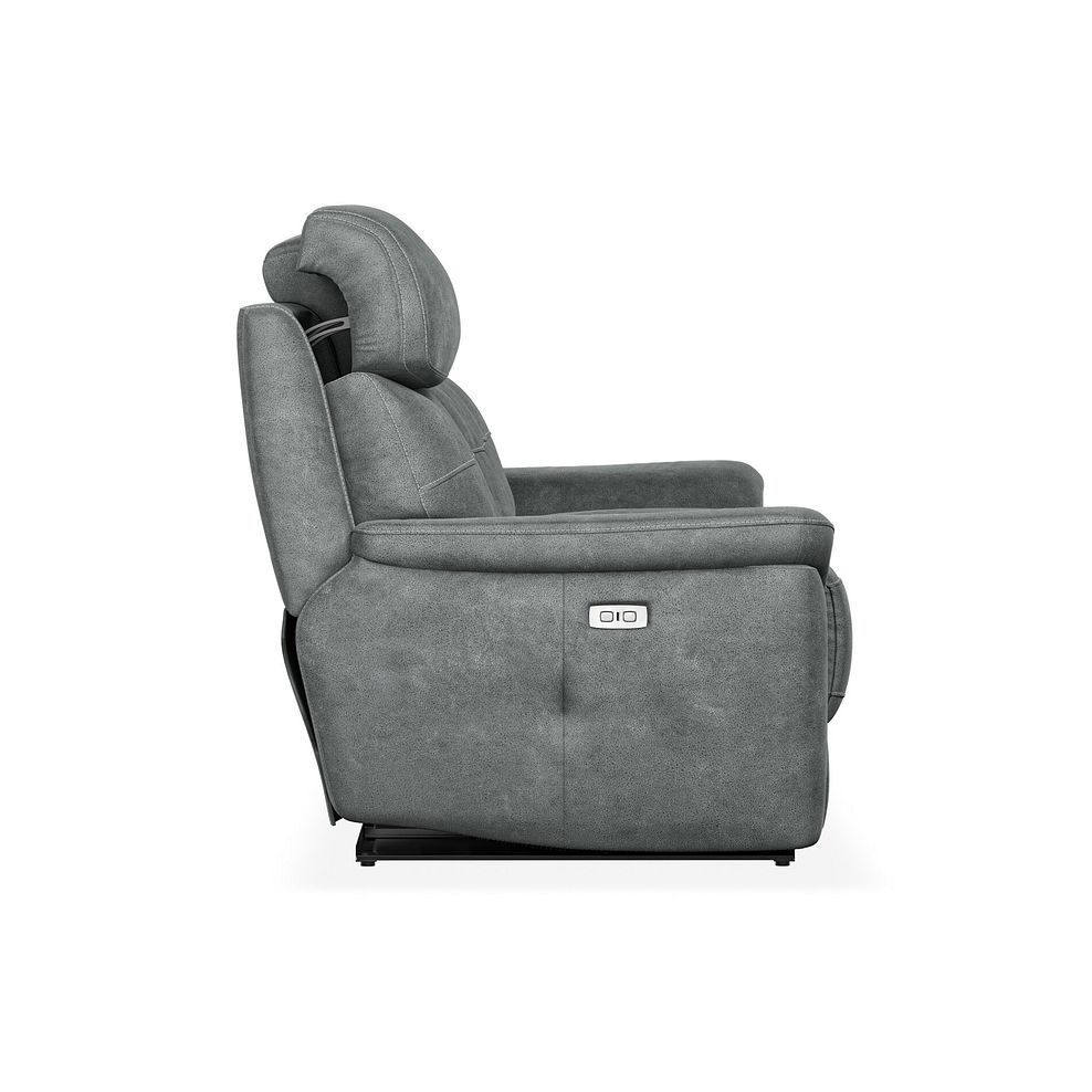 Iver 3 Seater Electric Recliner Sofa with Power Headrests in Miller Grey Fabric 7