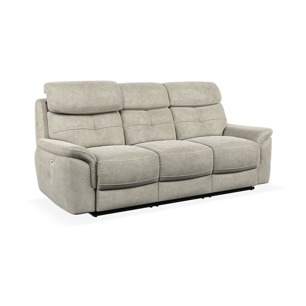 Iver 3 Seater Electric Recliner Sofa with Power Headrests in Miller Taupe Fabric 1