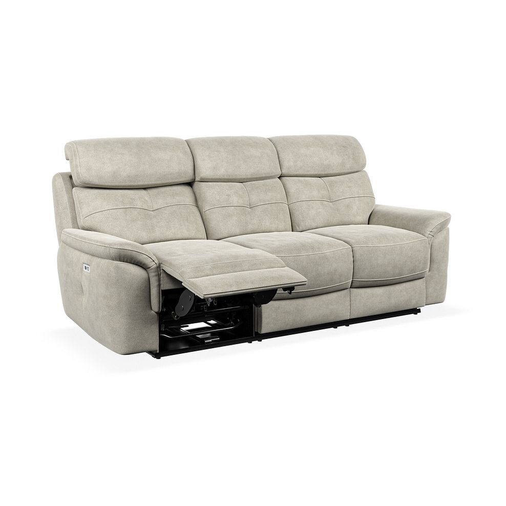 Iver 3 Seater Electric Recliner Sofa with Power Headrests in Miller Taupe Fabric 3