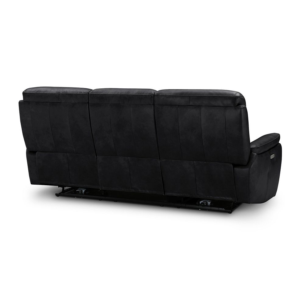 Iver 3 Seater Electric Recliner Sofa with Power Headrests in Odyssey Black Leather 8