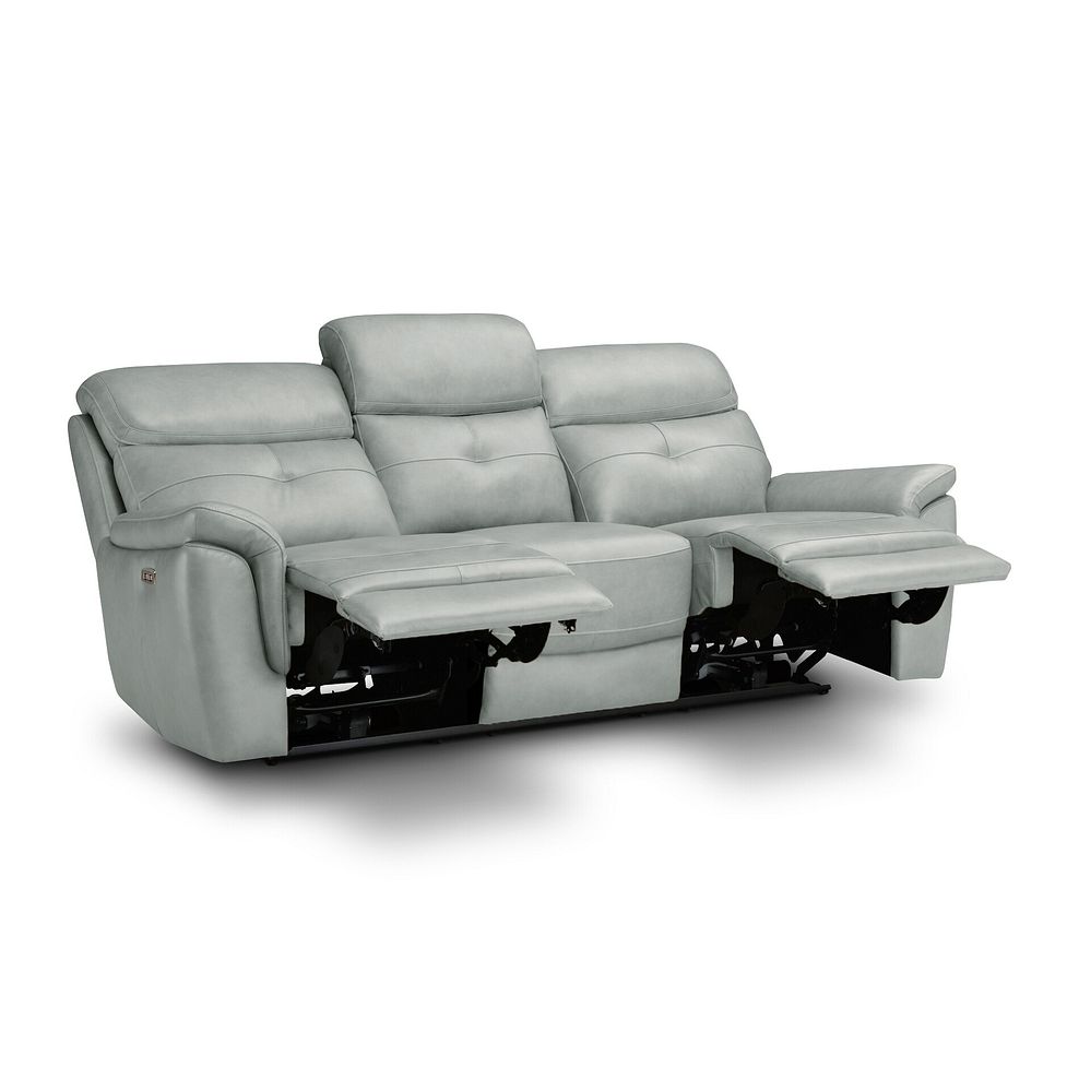 Iver 3 Seater Electric Recliner Sofa with Power Headrests in Odyssey Light Grey Leather 4