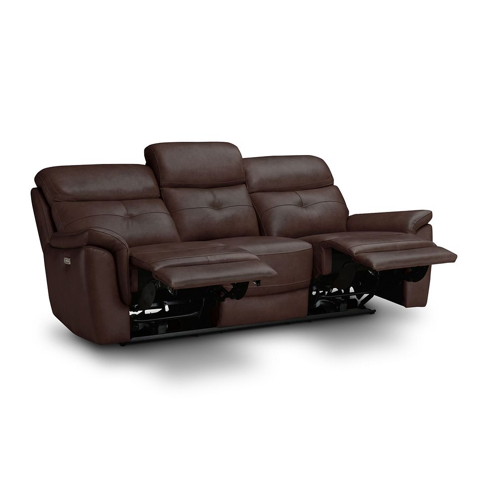 Iver 3 Seater Electric Recliner Sofa with Power Headrests in Odyssey Two Tone Brown Leather 4