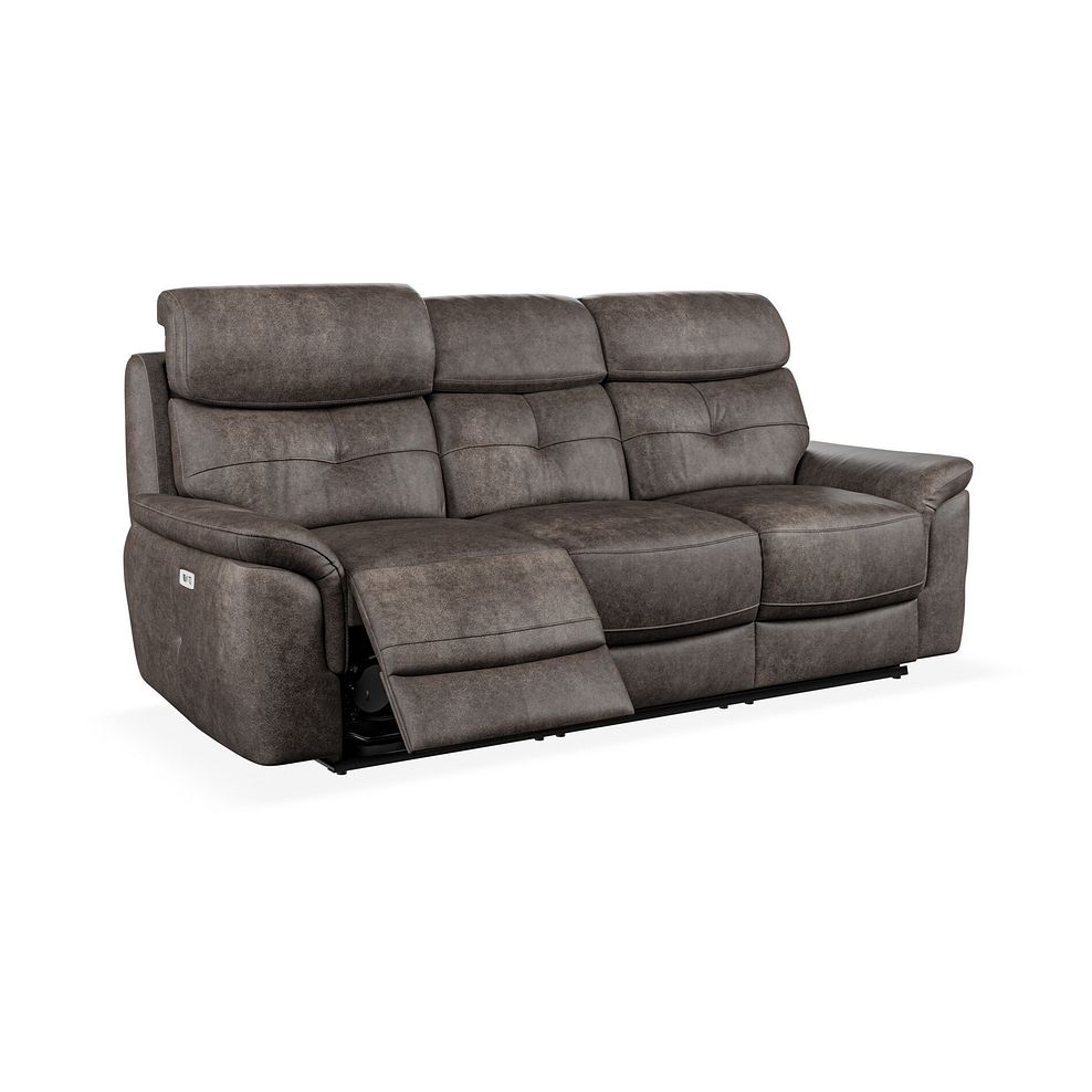 Iver 3 Seater Electric Recliner Sofa with Power Headrests in Pilgrim Pewter Fabric 2