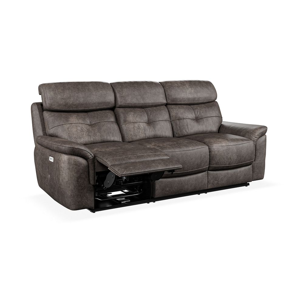 Iver 3 Seater Electric Recliner Sofa with Power Headrests in Pilgrim Pewter Fabric 3