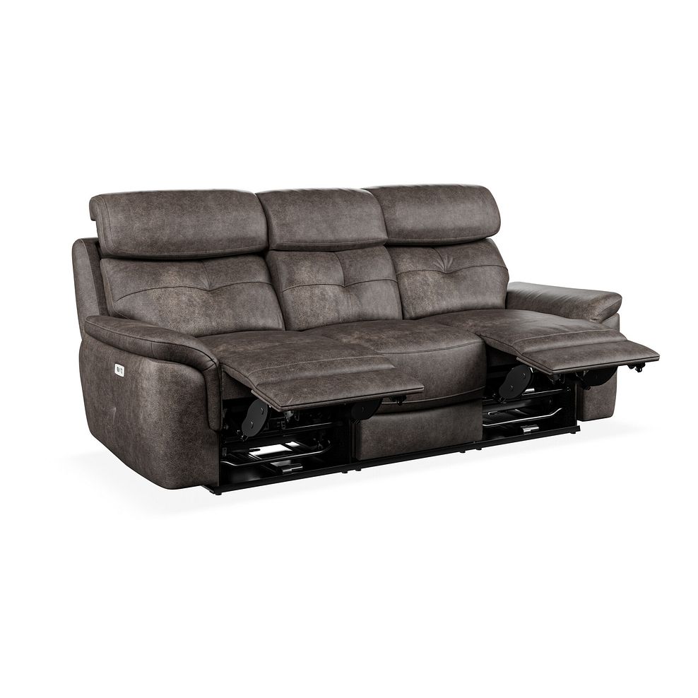 Iver 3 Seater Electric Recliner Sofa with Power Headrests in Pilgrim Pewter Fabric 4