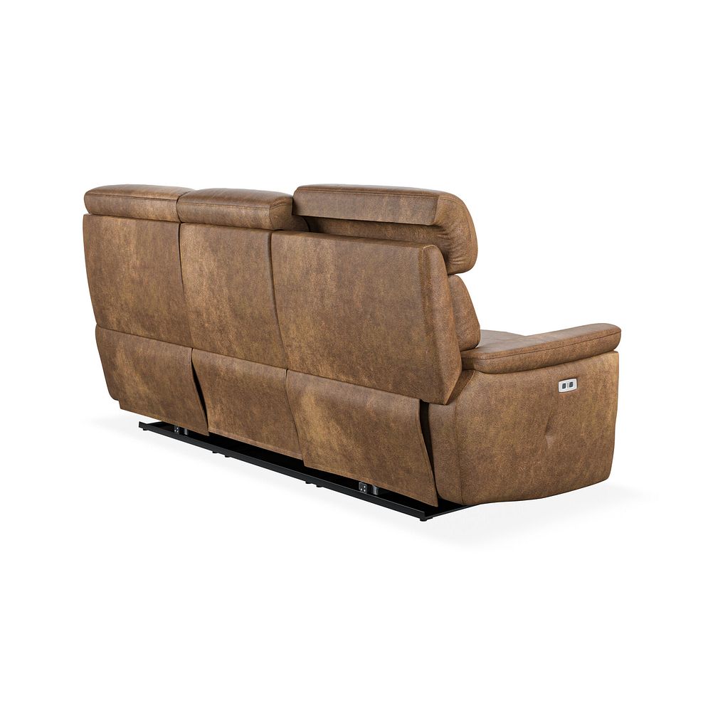 Iver 3 Seater Electric Recliner Sofa with Power Headrests in Ranch Brown Fabric 6