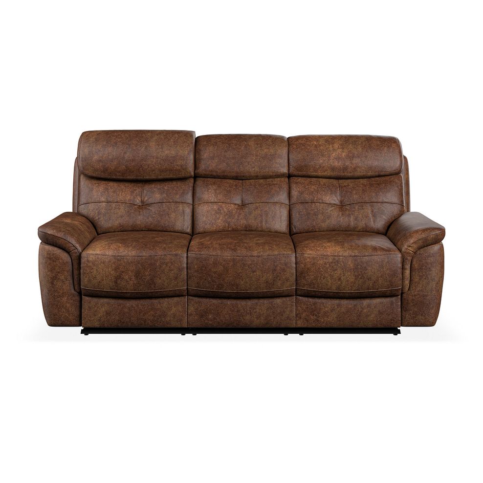 Iver 3 Seater Electric Recliner Sofa with Power Headrests in Ranch Dark Brown Fabric 5