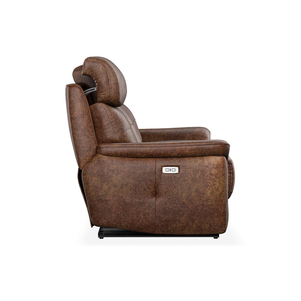 Iver 3 Seater Electric Recliner Sofa with Power Headrests in Ranch Dark Brown Fabric 7