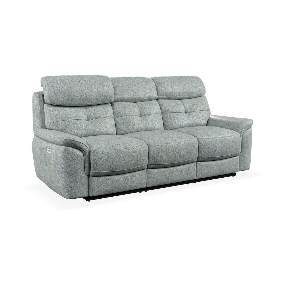 Iver 3 Seater Electric Recliner Sofa with Power Headrests in Santos Steel Fabric 1