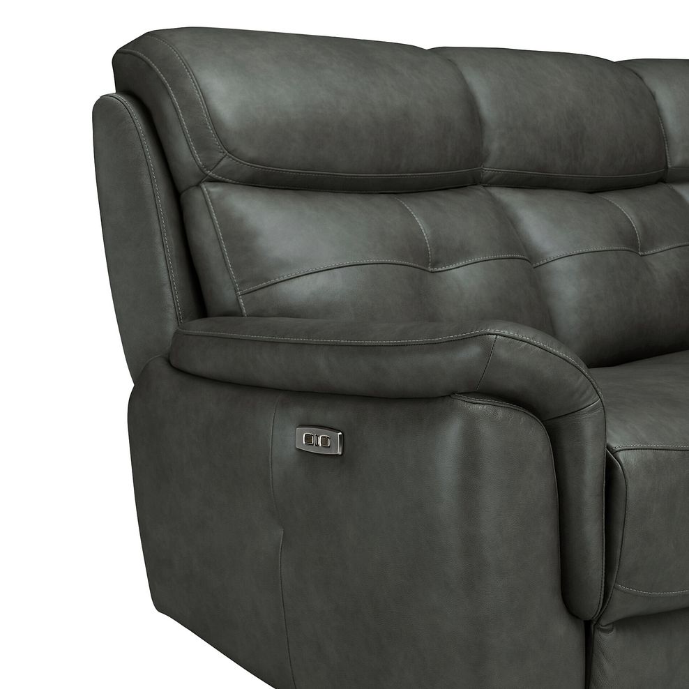 Iver 3 Seater Electric Recliner Sofa with Power Headrests in Virgo Lead Leather 9
