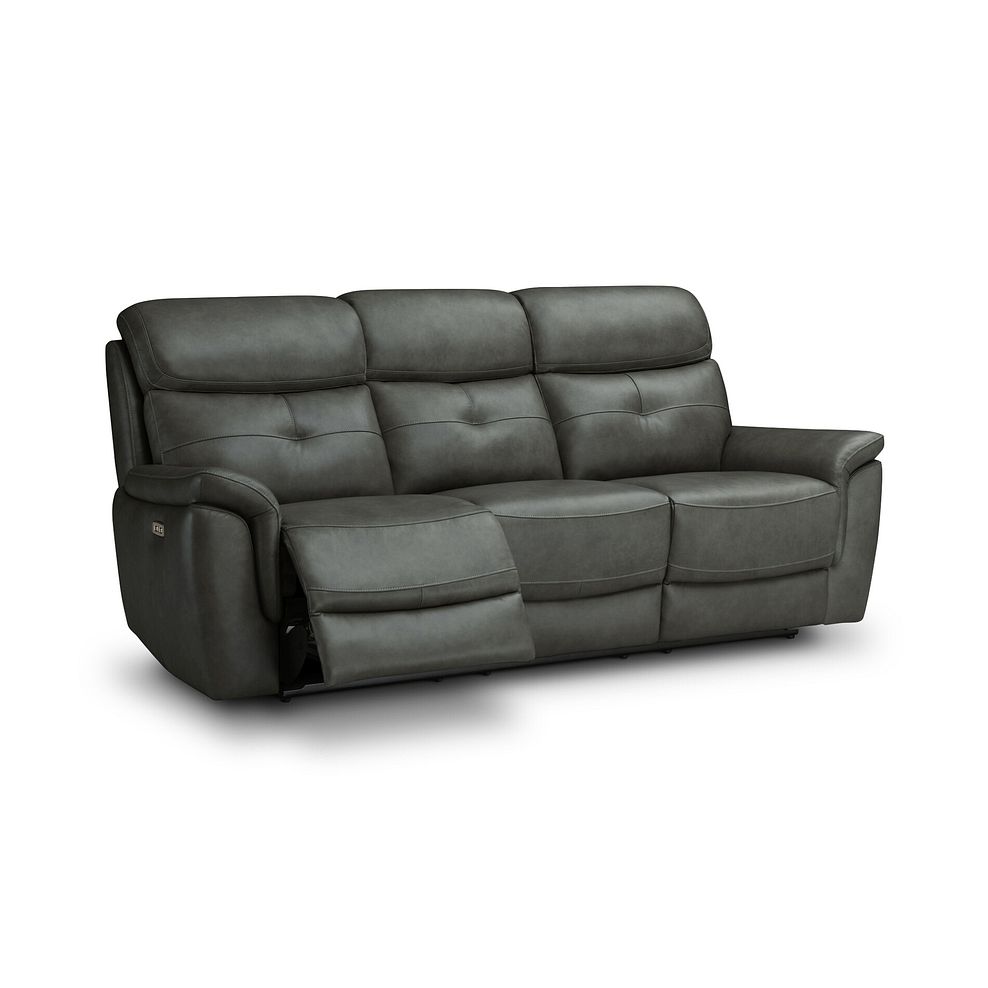 Iver 3 Seater Electric Recliner Sofa with Power Headrests in Virgo Lead Leather 2
