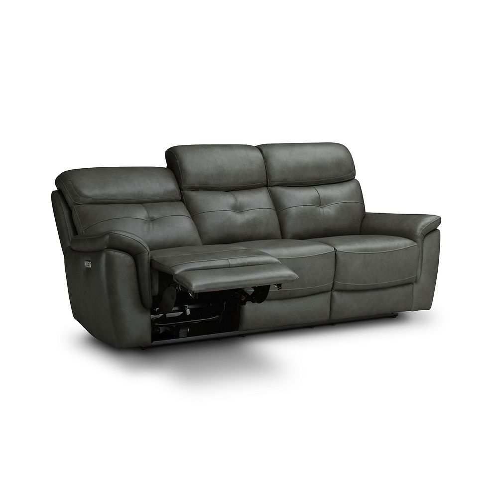Iver 3 Seater Electric Recliner Sofa with Power Headrests in Virgo Lead Leather 3