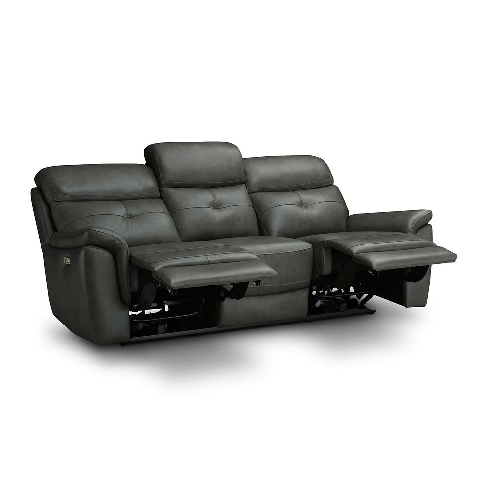 Iver 3 Seater Electric Recliner Sofa with Power Headrests in Virgo Lead Leather 4