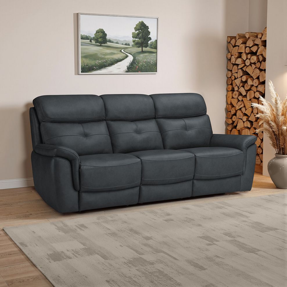 Iver 3 Seater Sofa in Amara Dark Grey Leather 1