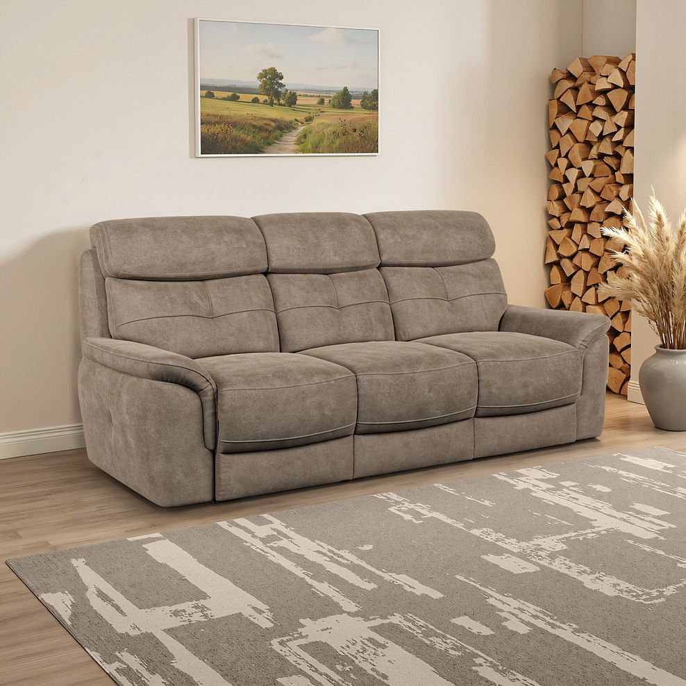 Iver 3 Seater Sofa in Miller Earth Brown Fabric 1