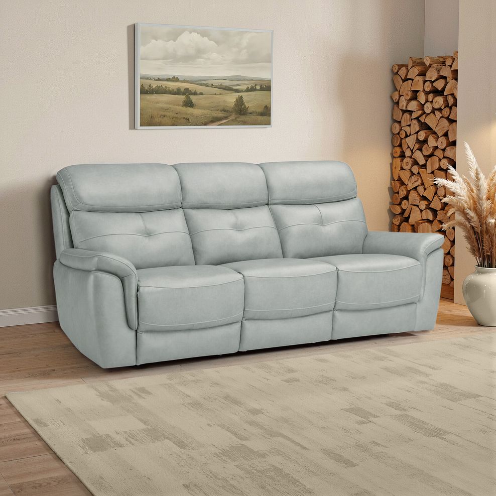 Iver 3 Seater Sofa in Odyssey Light Grey Leather 1