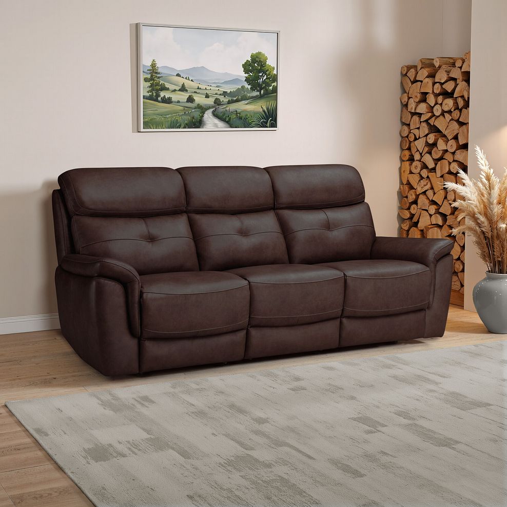 Iver 3 Seater Sofa in Odyssey Two Tone Brown Leather 1