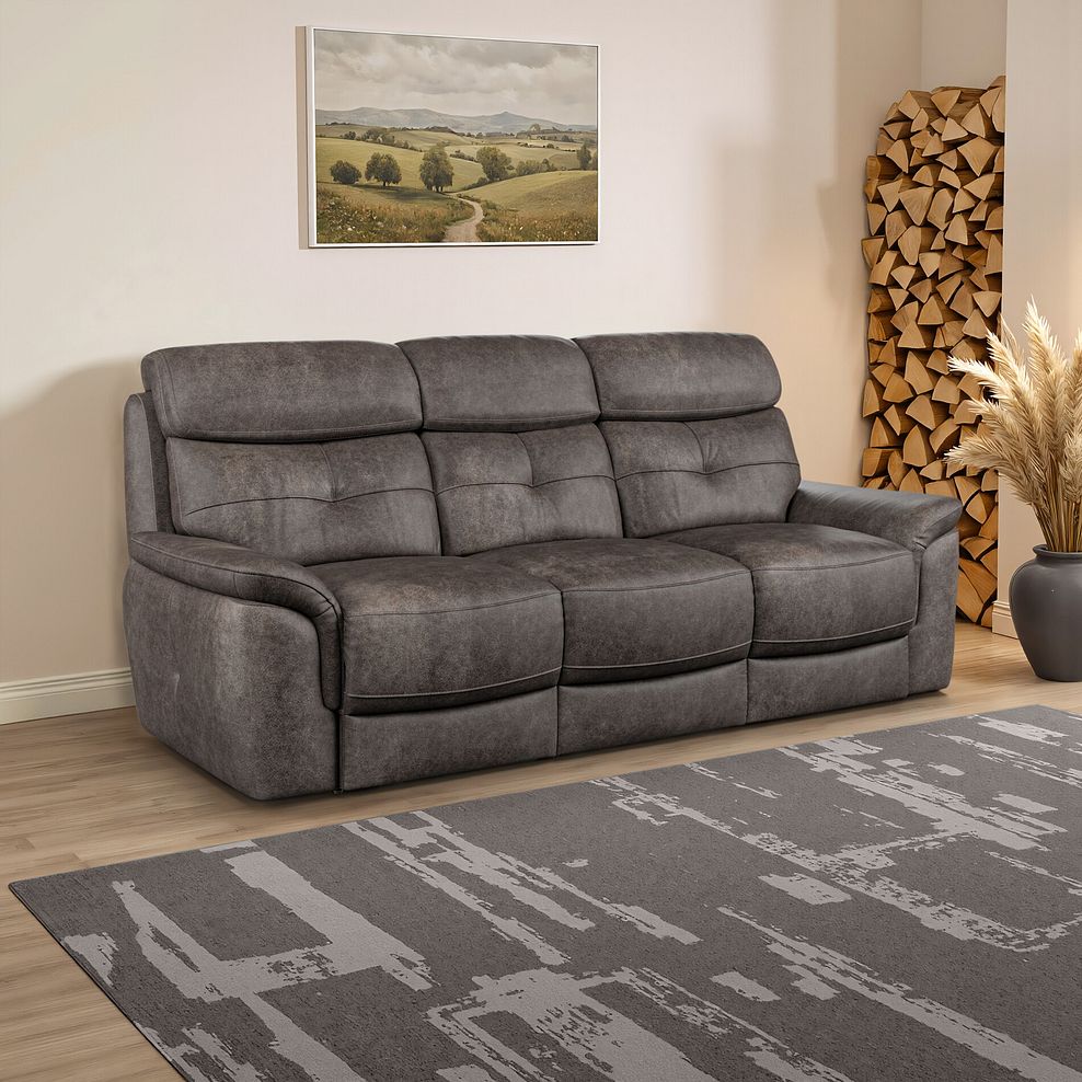 Iver 3 Seater Sofa in Pilgrim Pewter Fabric 1