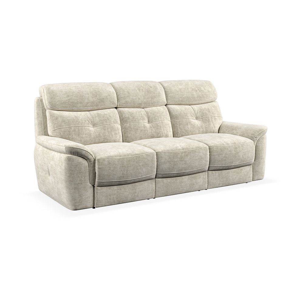 Iver 3 Seater Sofa in Plush Beige Fabric 1