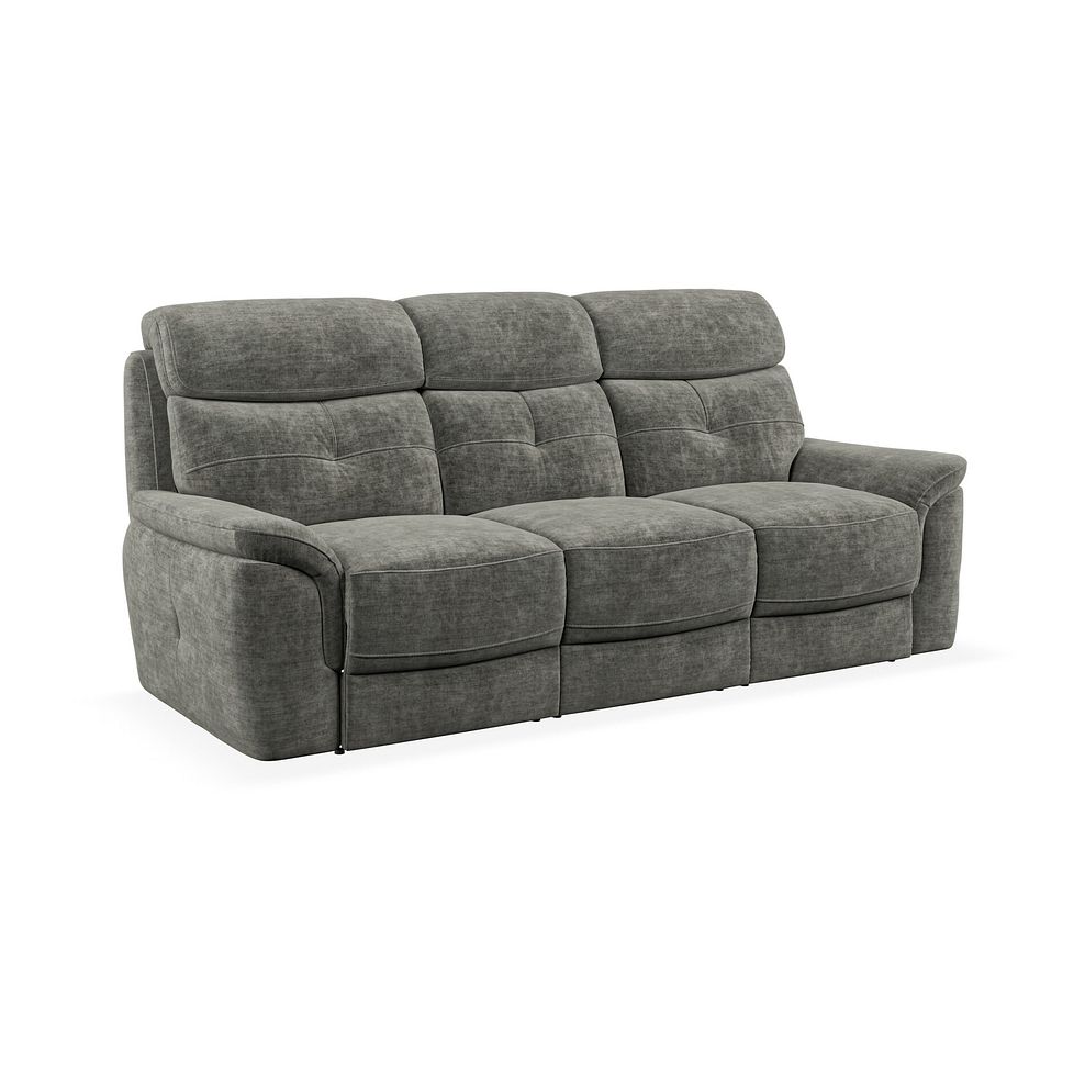 Iver 3 Seater Sofa in Plush Charcoal Fabric 1