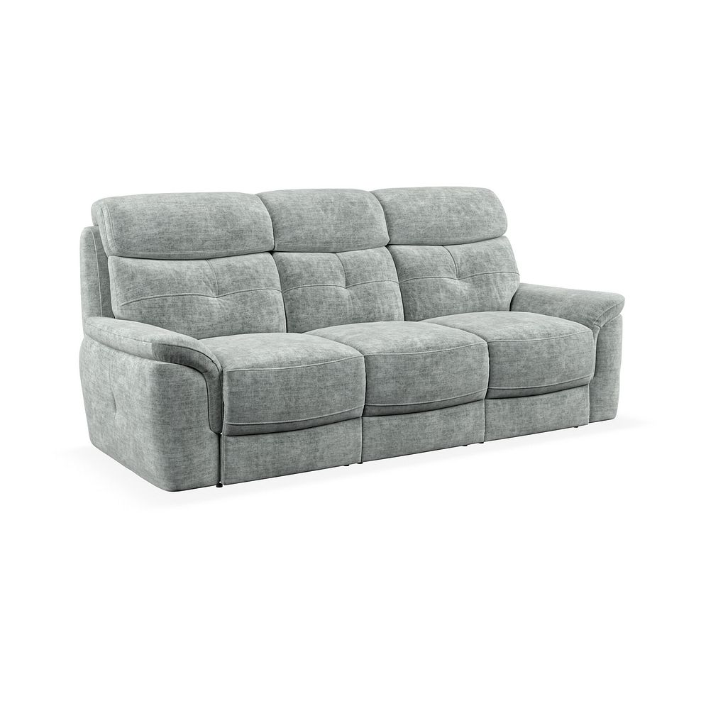 Iver 3 Seater Sofa in Plush Silver Fabric 1