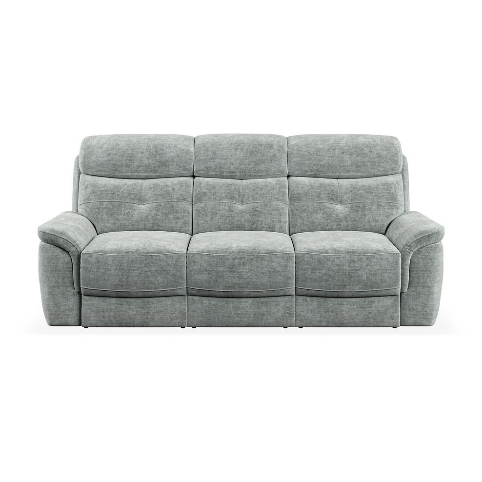 Iver 3 Seater Sofa in Plush Silver Fabric 2