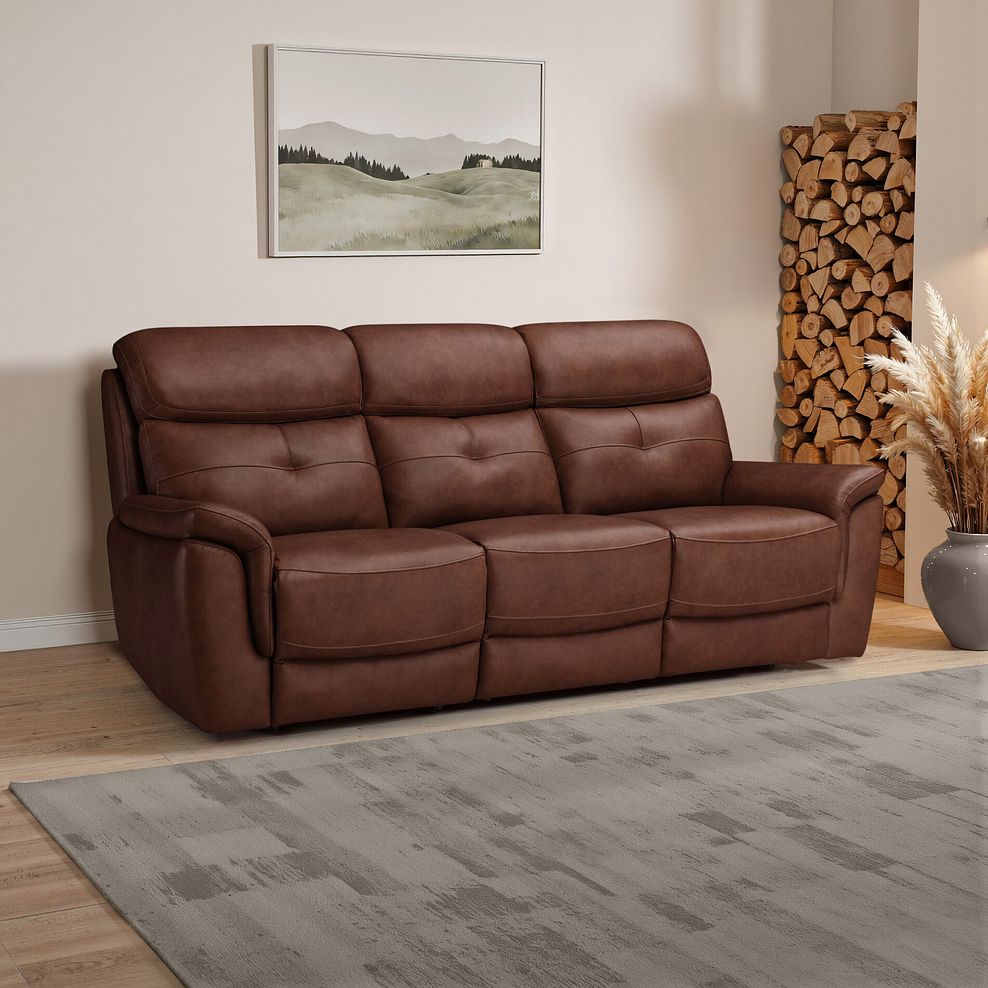 Iver 3 Seater Sofa in Virgo Chestnut Leather 1