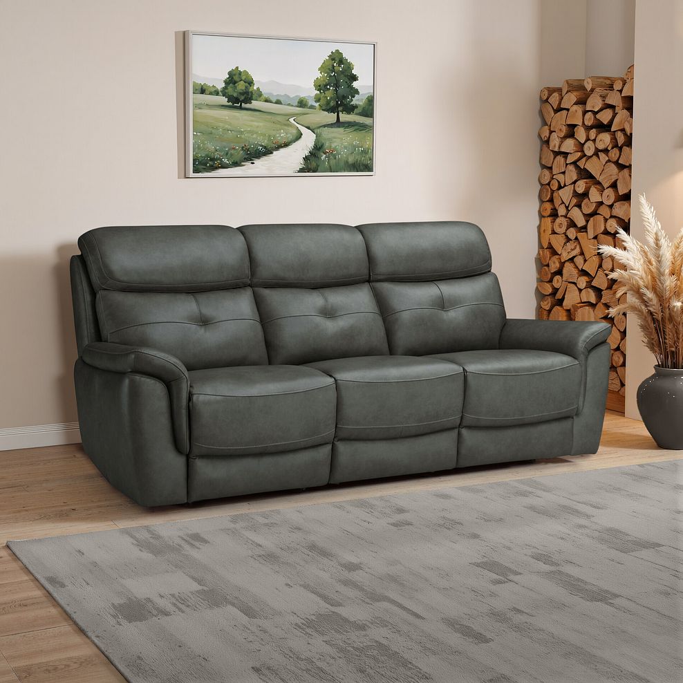 Iver 3 Seater Sofa in Virgo Lead Leather 1