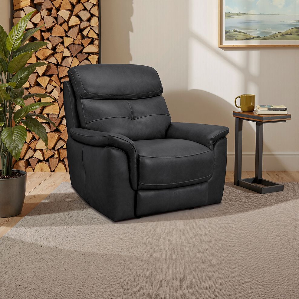 Iver Armchair in Amara Black Leather 1