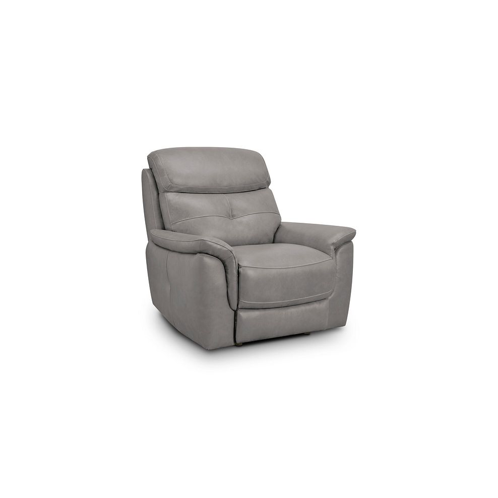 Iver Armchair in Amara Light Grey Leather 1