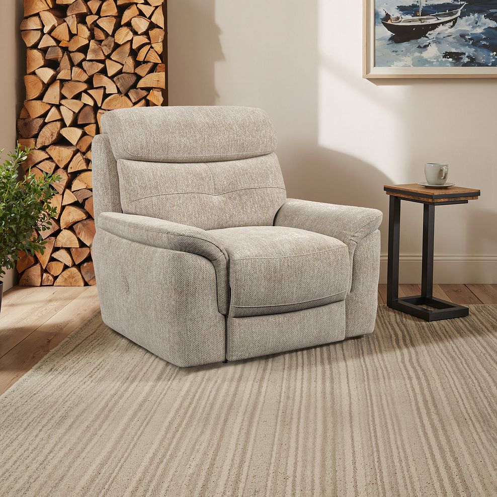 Iver Armchair in Jetta Beige Fabric 1