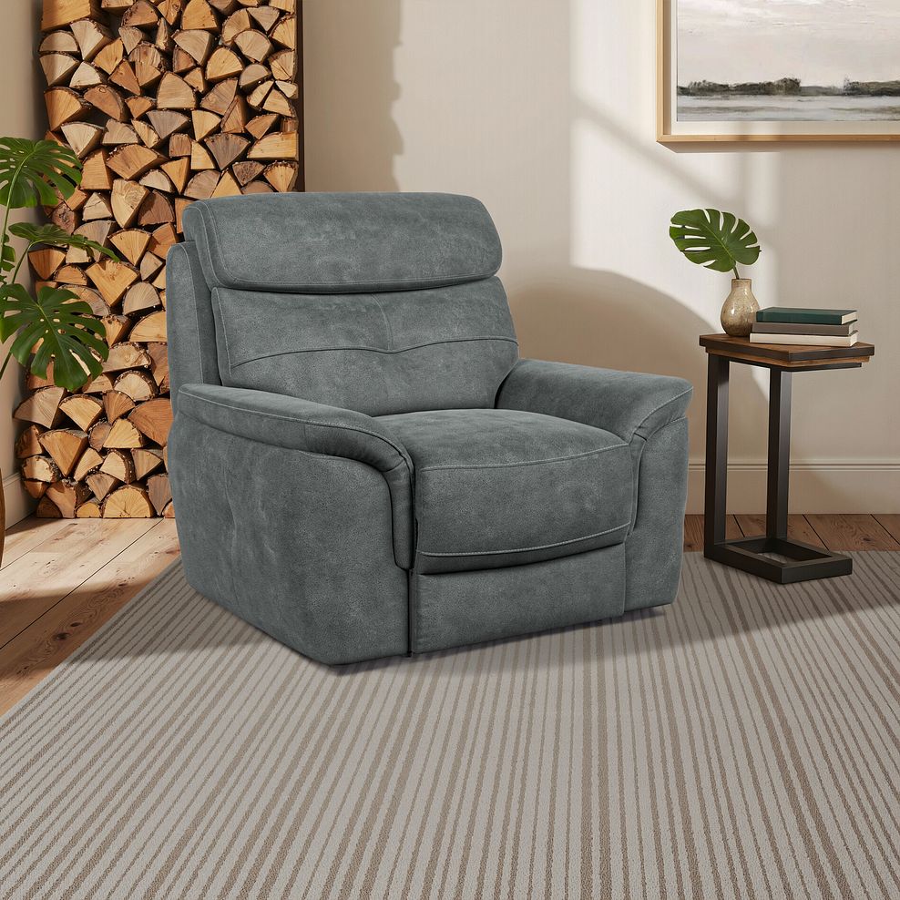 Iver Armchair in Miller Grey Fabric 1