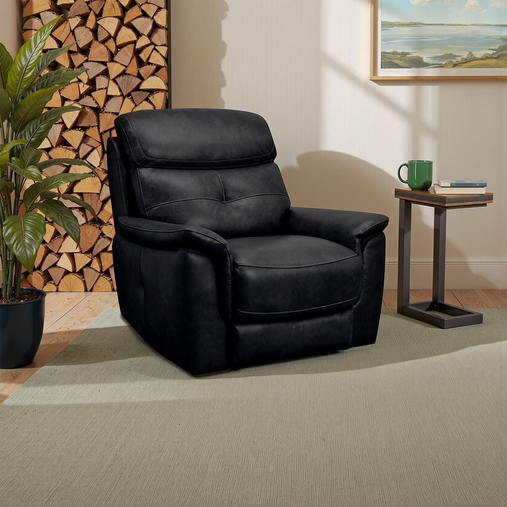 Iver Armchair in Odyssey Black Leather 1