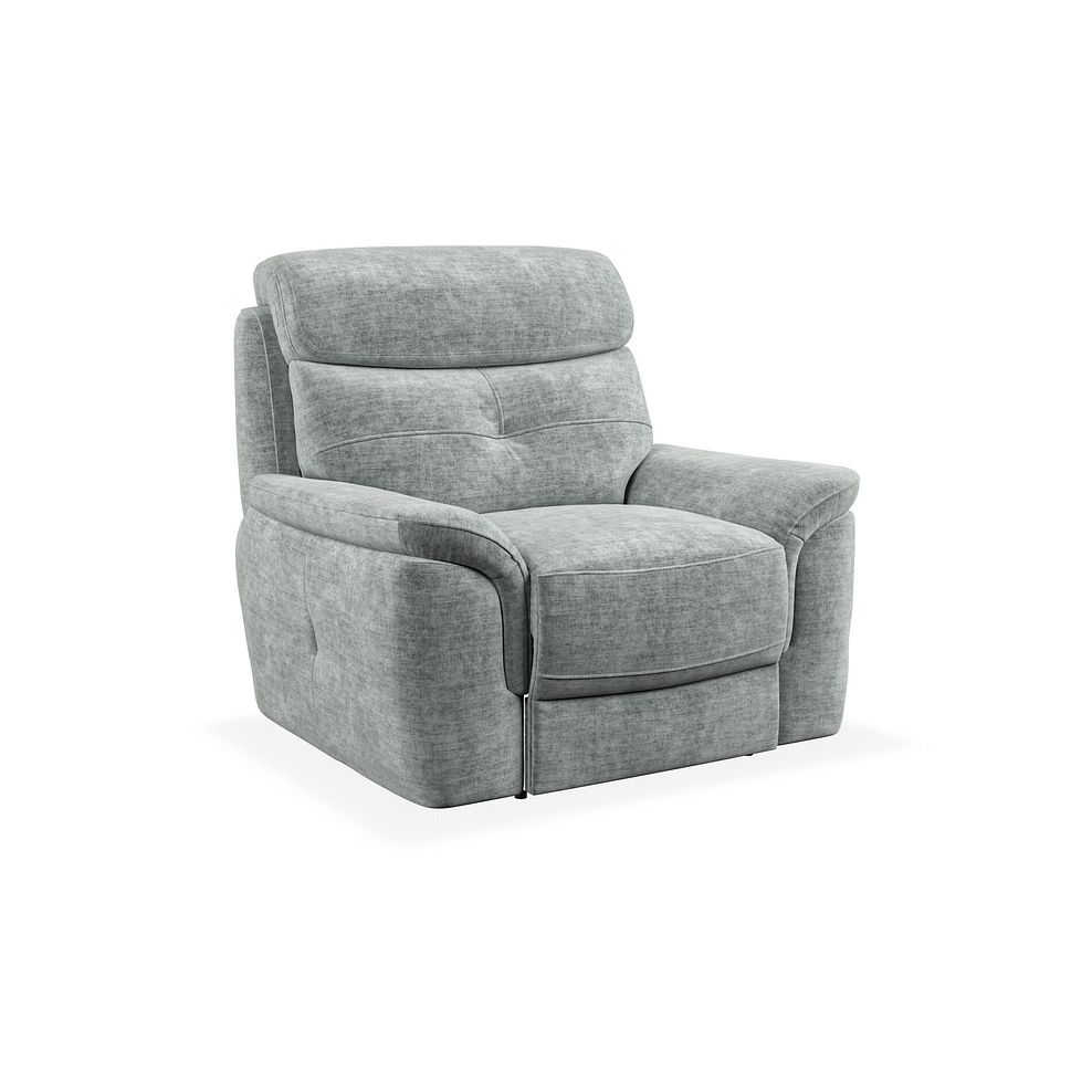 Iver Armchair in Plush Silver Fabric 1