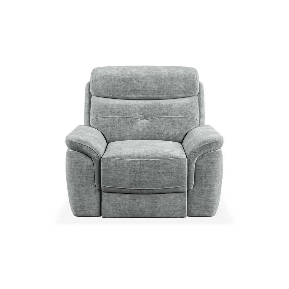 Iver Armchair in Plush Silver Fabric 2
