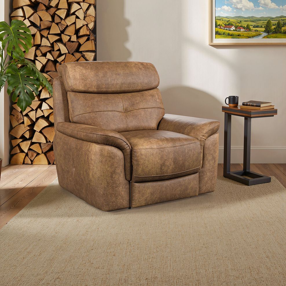 Iver Armchair in Ranch Brown Fabric 1
