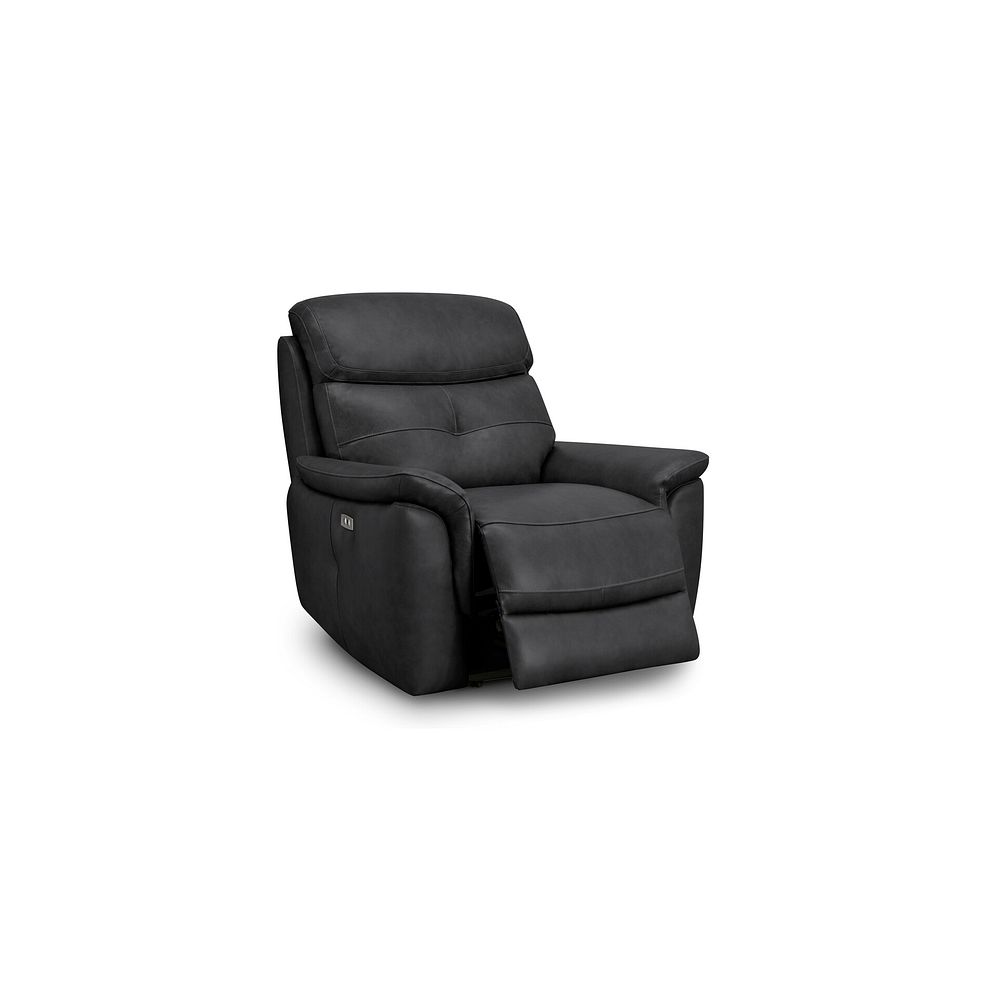 Iver Electric Recliner Armchair in Amara Black Leather 2