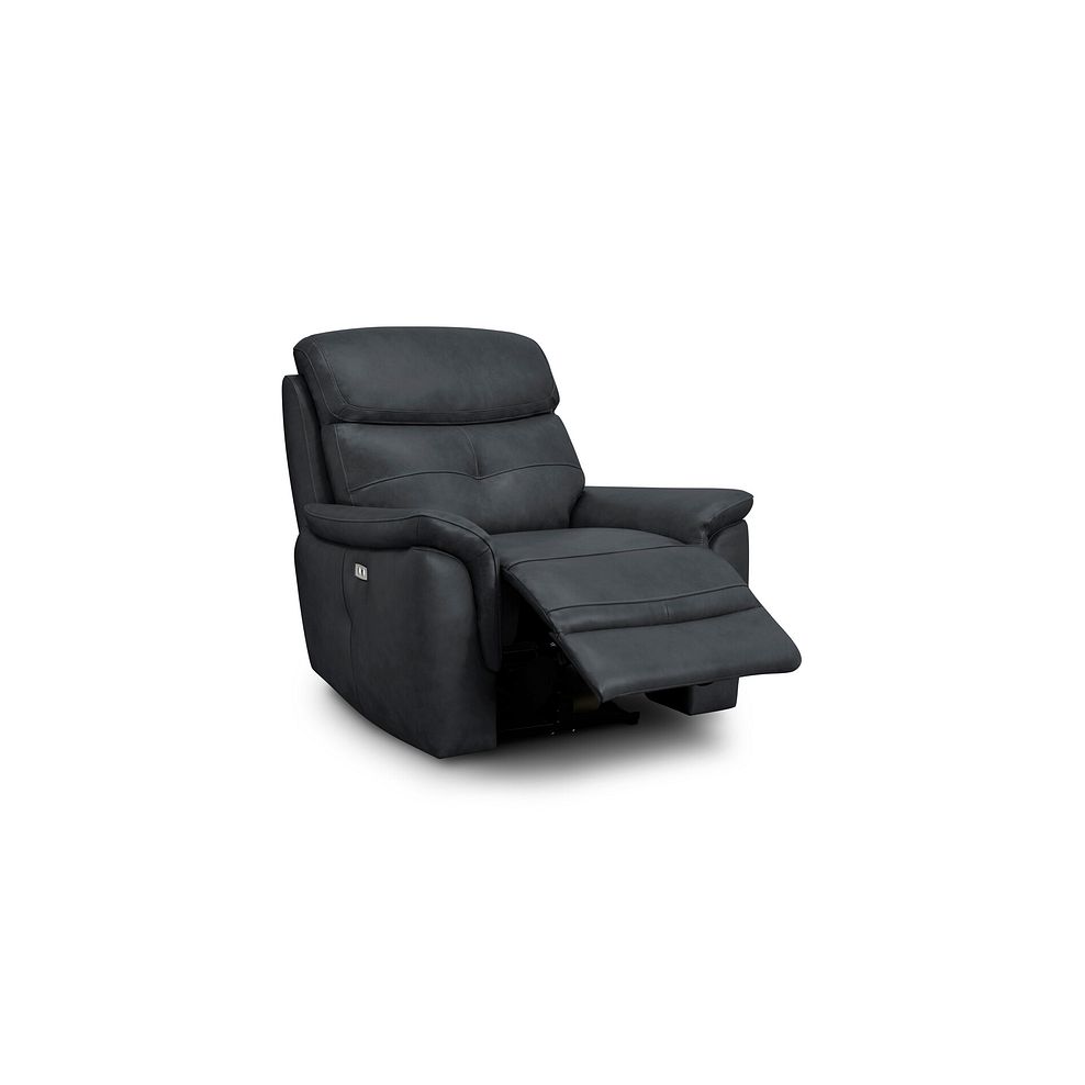 Iver Electric Recliner Armchair in Amara Dark Grey Leather 3