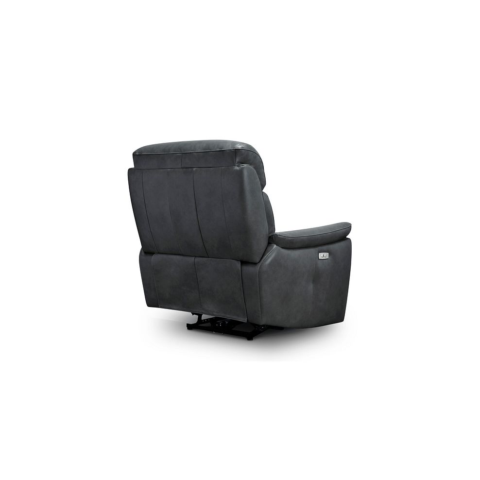 Iver Electric Recliner Armchair in Amara Dark Grey Leather 5