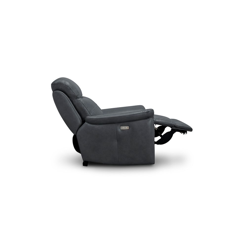 Iver Electric Recliner Armchair in Amara Dark Grey Leather 7