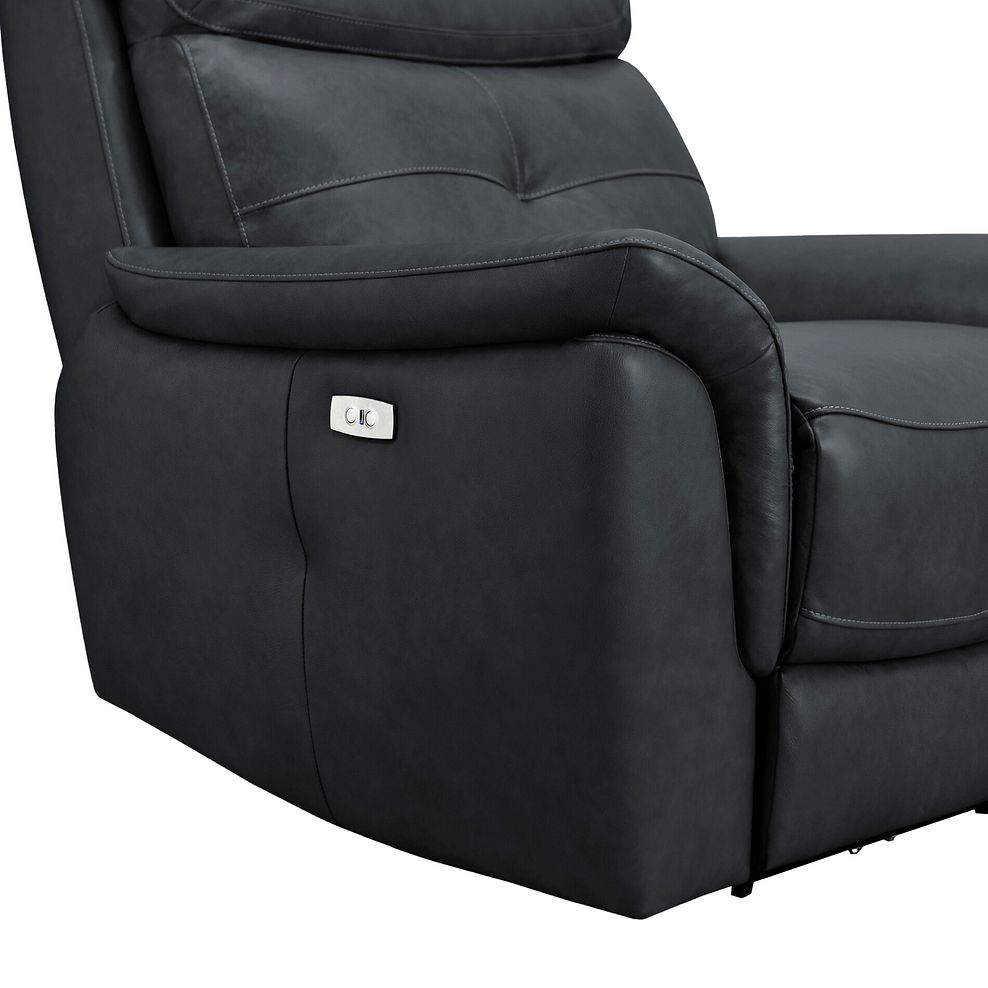 Iver Electric Recliner Armchair in Amara Dark Grey Leather 8