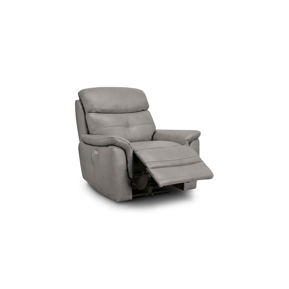 Iver Electric Recliner Armchair in Amara Light Grey Leather 3