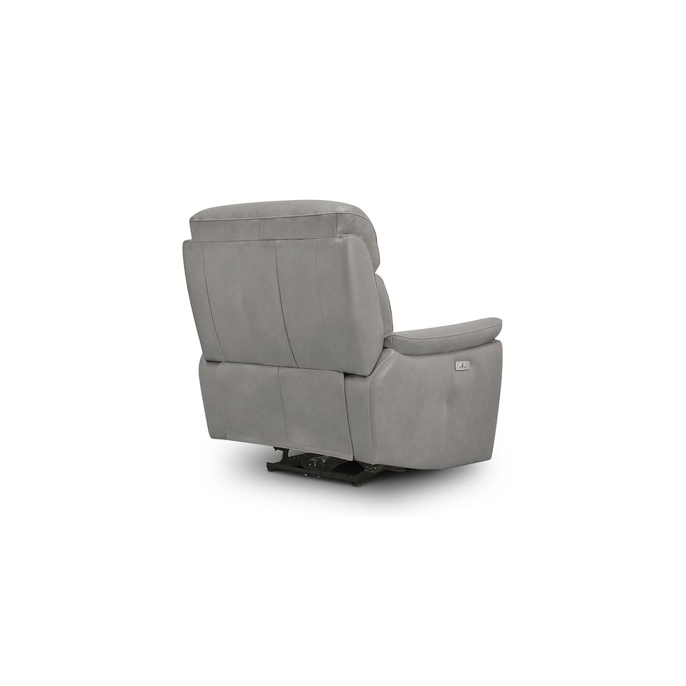 Iver Electric Recliner Armchair in Amara Light Grey Leather 5