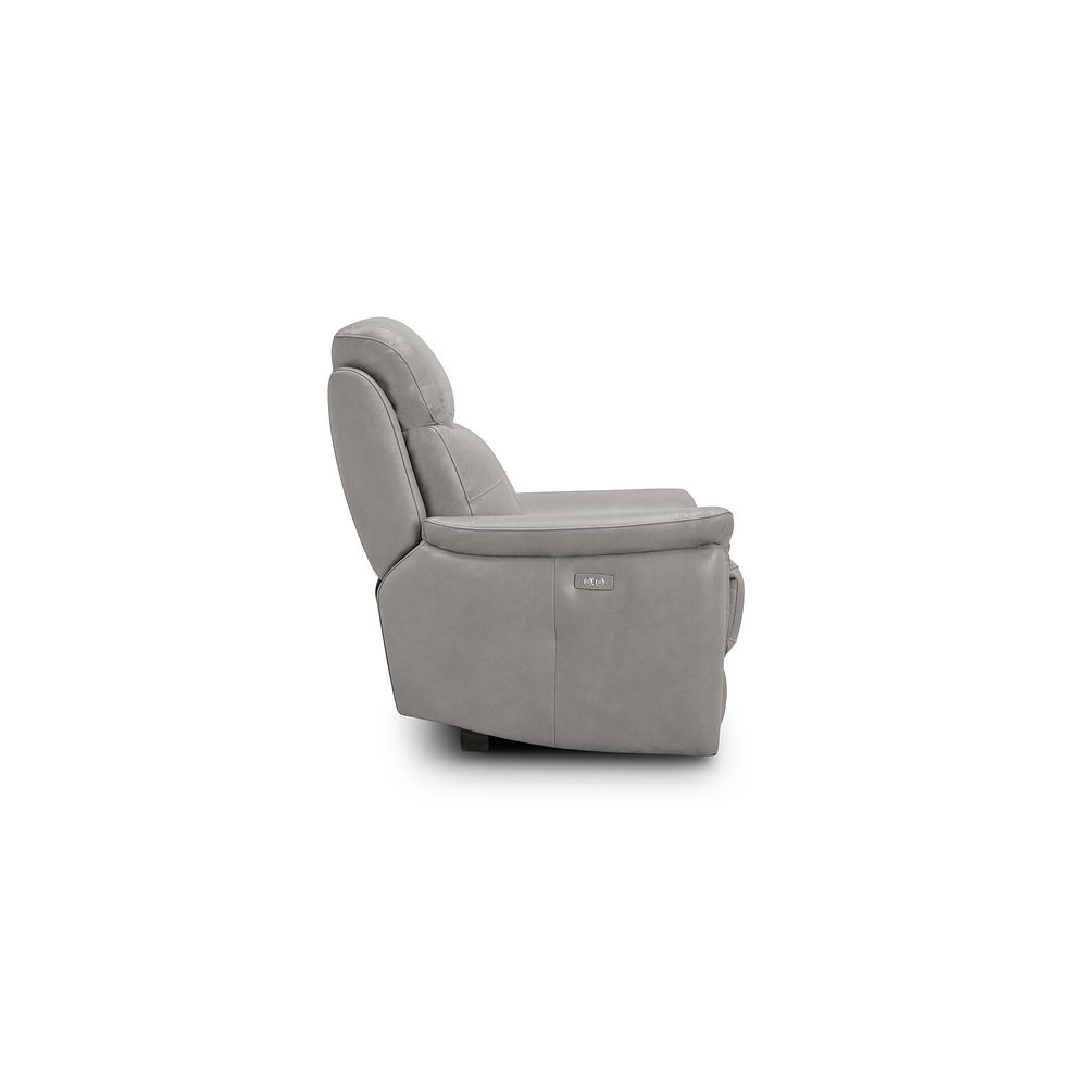 Iver Electric Recliner Armchair in Amara Light Grey Leather 6