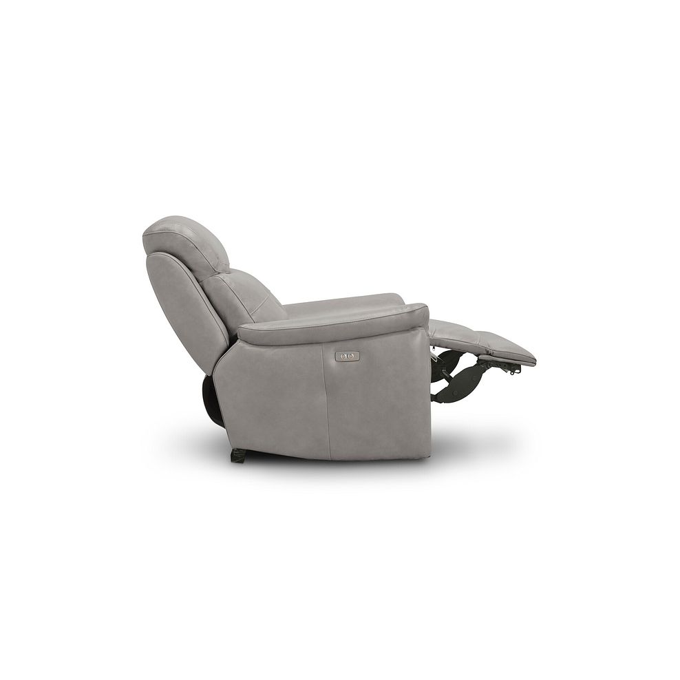 Iver Electric Recliner Armchair in Amara Light Grey Leather 7