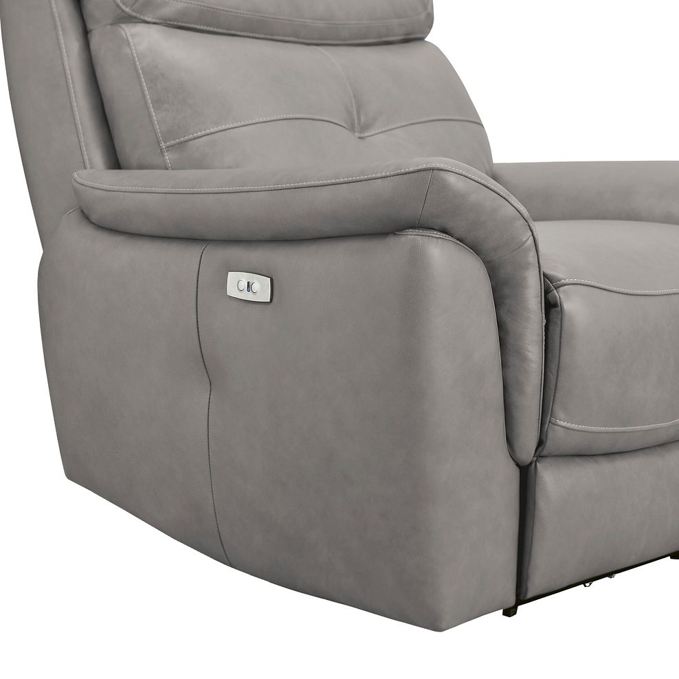 Iver Electric Recliner Armchair in Amara Light Grey Leather 8