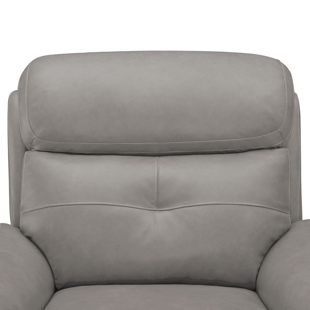 Iver Electric Recliner Armchair in Amara Light Grey Leather 11