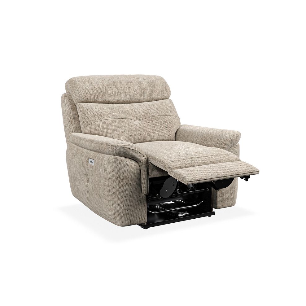 Iver Electric Recliner Armchair in Jetta Beige Fabric 3