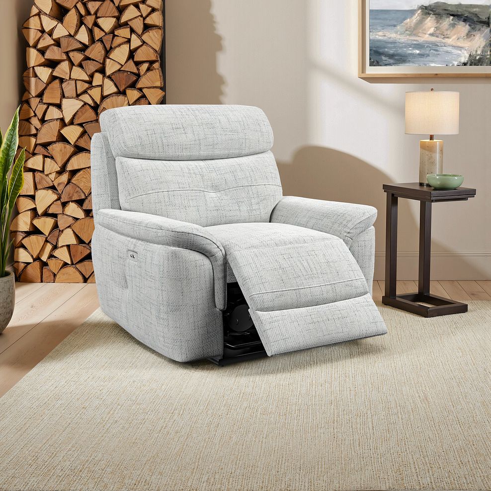 Iver Electric Recliner Armchair in Keswick Dove Grey Fabric 1