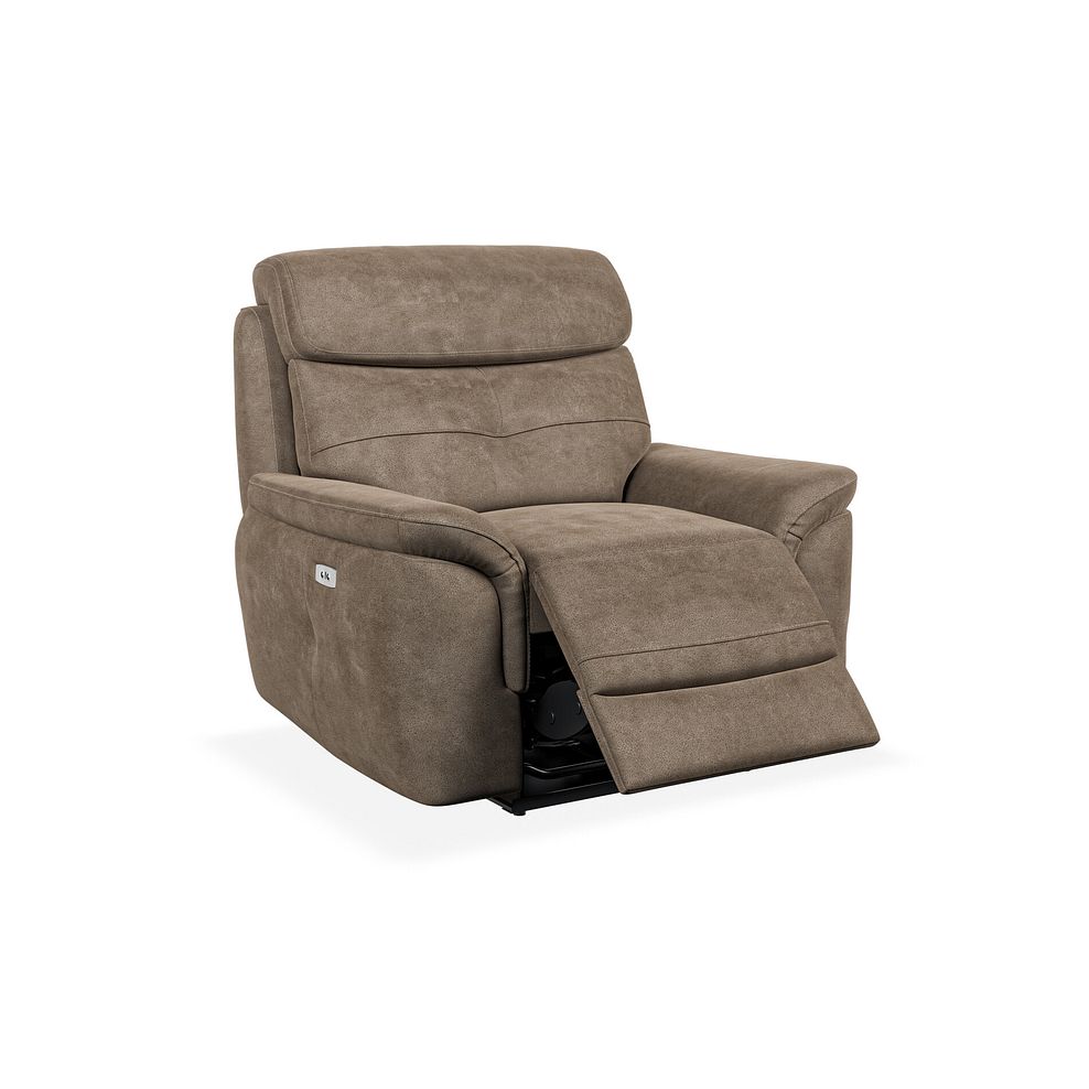 Iver Electric Recliner Armchair in Miller Earth Brown Fabric 2